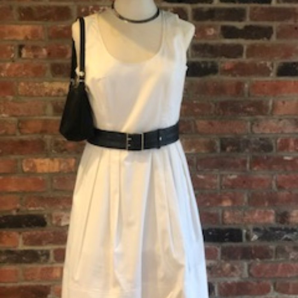 WHITE ELLEN TRACY LINED DRESS